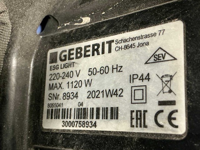 Geberit esg light elektrolasapparaat - afbeelding 6 van  6