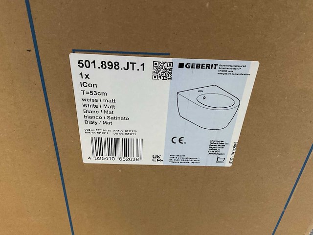 Geberit icon 501.898.jt.1 wandbidet - afbeelding 4 van  4