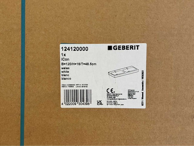Geberit icon dubbele wastafel 120x48,5 - afbeelding 5 van  5