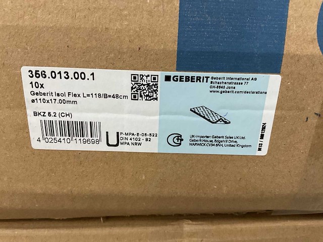 Geberit iso flex 118x48cm 356.013.00.1 zelfklevende geluidsisolatie mat (20x) - afbeelding 4 van  4