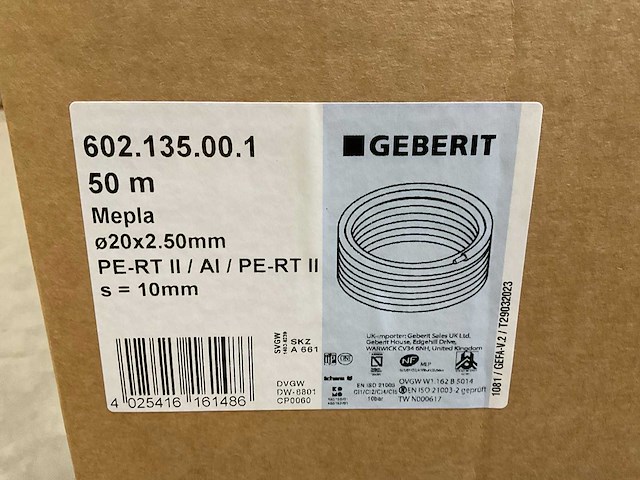 Geberit mepla 20x2.5mm 602.135.00.1 doos á 50m geïsoleerde meerlagenbuis - afbeelding 3 van  3