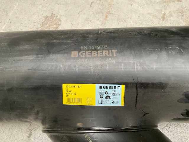 Geberit pe t-stuk 45 gr d 200/160 - afbeelding 3 van  3