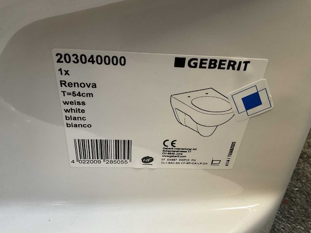 Geberit renova 203040000 hangtoilet - afbeelding 2 van  2