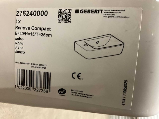 Geberit renova compact fontein - afbeelding 2 van  2