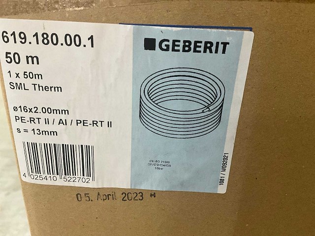 Geberit rol a 50mtr. meerlagenbuis ml (therm) 16x2mm + excentrische isolatie 13mm grijs - afbeelding 2 van  8