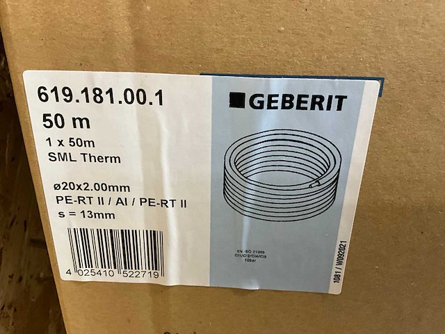 Geberit rol a 50mtr. meerlagenbuis ml (therm) 20x2mm + excentrische isolatie 13mm grijs - afbeelding 2 van  8