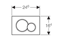 Geberit sigma 01bedieningsplaat 2-toets spoeling ronde knoppen edel messing - afbeelding 2 van  3