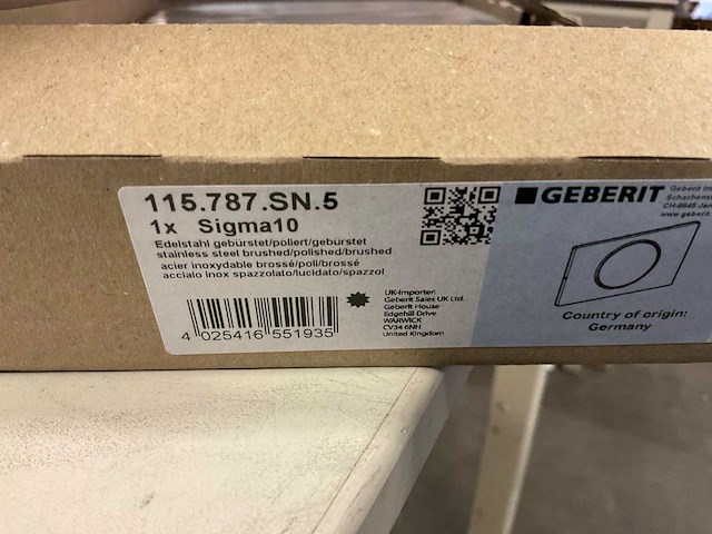 Geberit sigma 10 bedieningspaneel - afbeelding 2 van  2