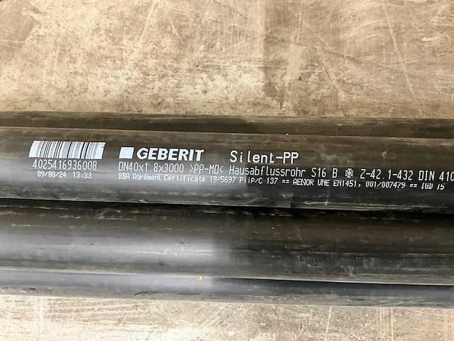 Geberit silent-pp afvoerbuis met steekmof 40mm (5x) - afbeelding 4 van  5