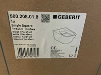 Geberit smyle square rimfree t 54cm wandcloset - afbeelding 2 van  2