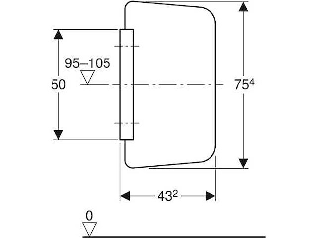 Geberit urinoirscheidingswand (3x) - afbeelding 4 van  5