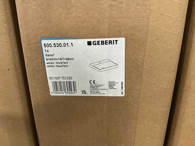 Geberit xeno² wastafel 60x48cm (3x) - afbeelding 5 van  5