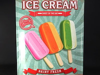 Gebold metalen bord ice cream - afbeelding 1 van  5