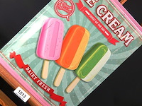 Gebold metalen bord ice cream - afbeelding 2 van  5