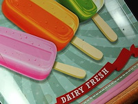 Gebold metalen bord ice cream - afbeelding 4 van  5