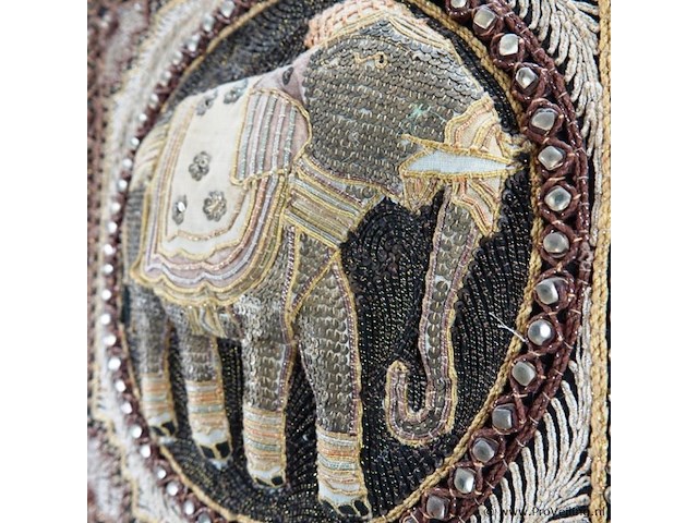 Geborduurde (o.a. gouddraad) traditionele birmese kalaga - afbeelding 4 van  5