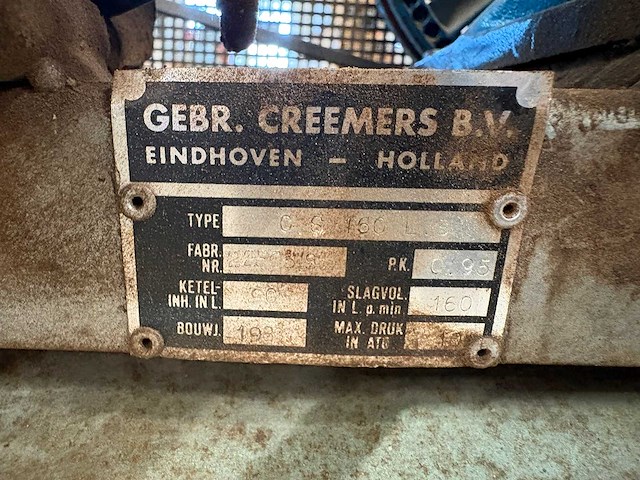 Gebr. greemers b.v - 1983 - c.s. 160 ls - luchtcompressor - afbeelding 7 van  8