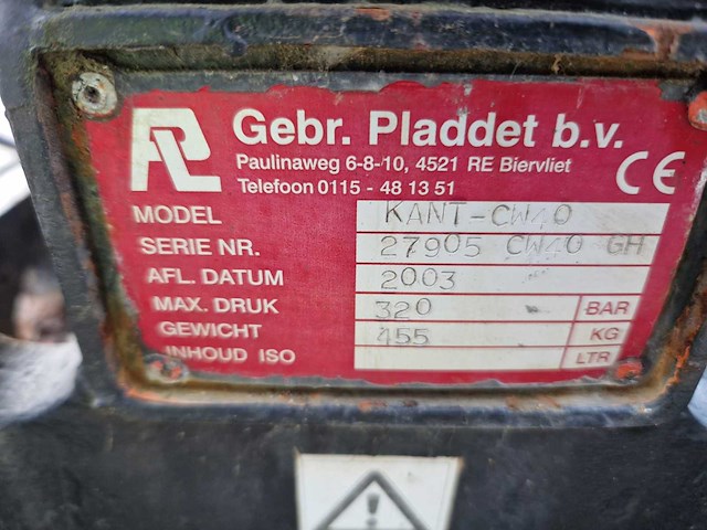 Gebr. pladdet kant-cw40 kantelstuk - afbeelding 2 van  2