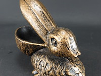 Gebronzed ijzeren pelikaan als centenbak - afbeelding 3 van  5