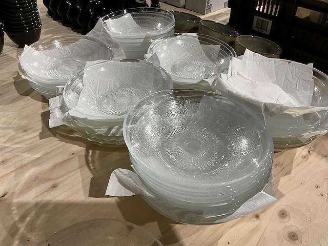 Gedecoreerd glazen bord (ø 20 cm) (56x) - afbeelding 3 van  3