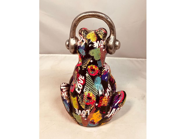 Gedecoreerd kikker sculptuur - afbeelding 3 van  5