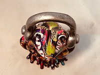 Gedecoreerd kikker sculptuur - afbeelding 5 van  5