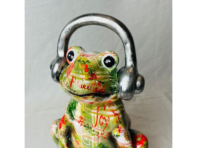 Gedecoreerd kikker sculptuur - afbeelding 3 van  5