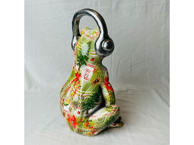 Gedecoreerd kikker sculptuur - afbeelding 5 van  5