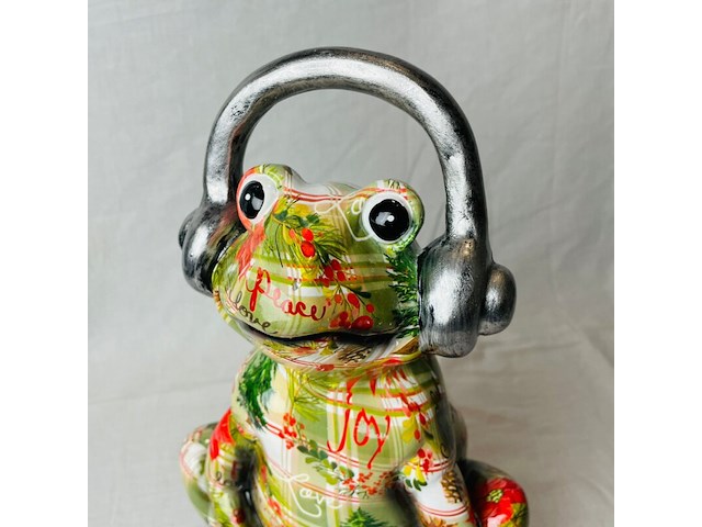 Gedecoreerd kikker sculptuur - afbeelding 2 van  5