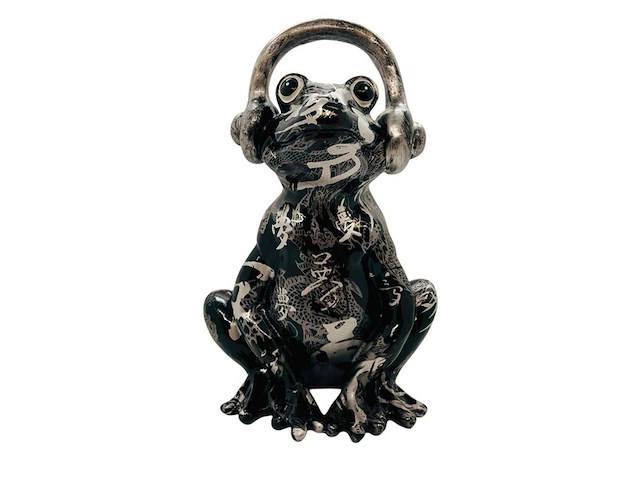Gedecoreerd kikker sculptuur - afbeelding 1 van  4