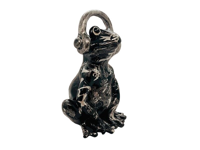 Gedecoreerd kikker sculptuur - afbeelding 4 van  4