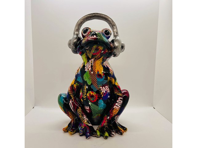 Gedecoreerd kikker sculptuur - afbeelding 1 van  4