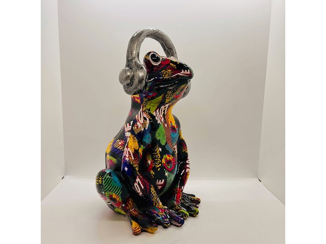 Gedecoreerd kikker sculptuur - afbeelding 2 van  4
