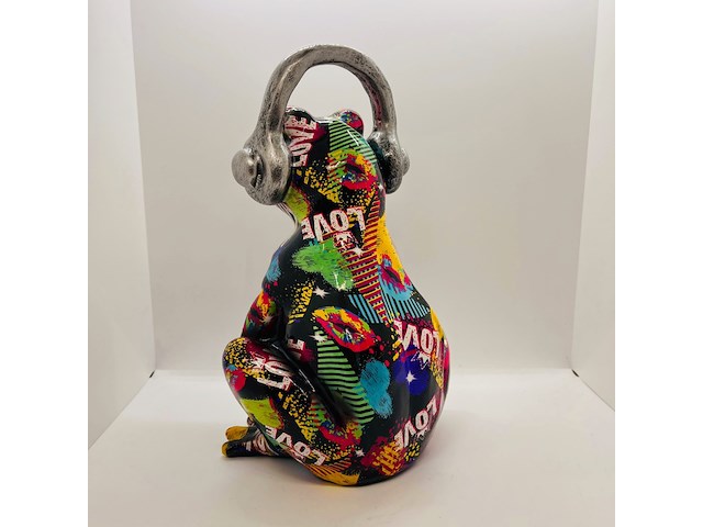 Gedecoreerd kikker sculptuur - afbeelding 4 van  4
