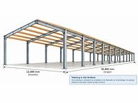 Gedemonteerde loods / schuur 36 x 12 m – verzinkte staalconstructie met houten gordingen - afbeelding 20 van  24