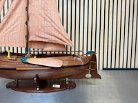 Gedetailleerd houten scheepsmodel enkhuizer bol 1902 lengte 90 cm - afbeelding 3 van  8