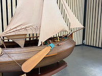 Gedetailleerd houten scheepsmodel enkhuizer bol 1902 lengte 90 cm - afbeelding 6 van  9