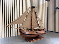 Gedetailleerd houten scheepsmodel enkhuizerbol lengte 90 cm - afbeelding 8 van  8