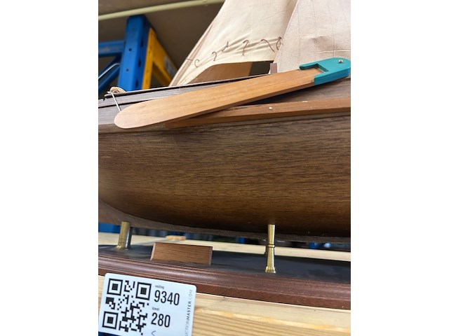 Gedetailleerd houten scheepsmodel lengte 90 cm - afbeelding 6 van  6