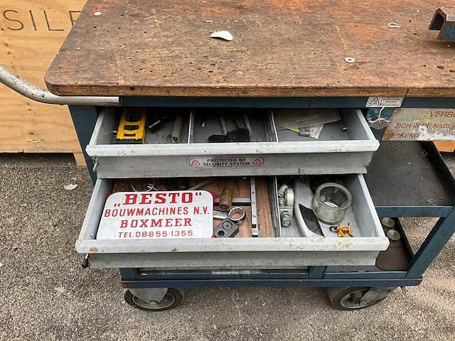 Gedore gereedschapswagen/werkbank 95x55x97cm v.v. matador bankschroef 120mm - afbeelding 4 van  4
