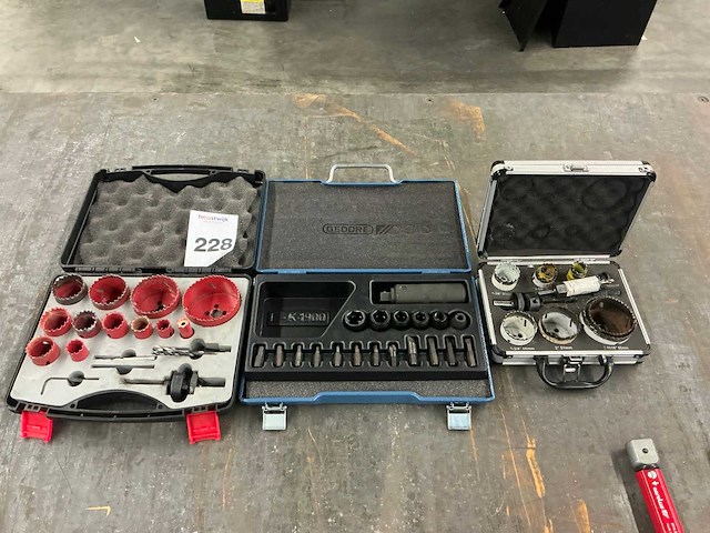 Gedore k1900 diverse gatenboren- en slagschroevendraaier set (3x) - afbeelding 1 van  7