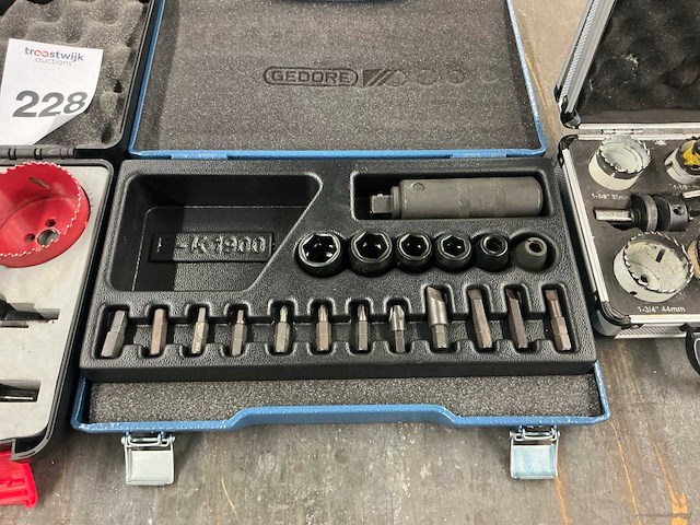 Gedore k1900 diverse gatenboren- en slagschroevendraaier set (3x) - afbeelding 3 van  7