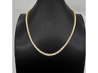 Geel tenniscollier met briljanten 12.50 carat totaal