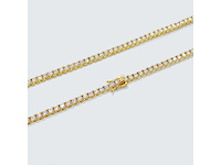 Geel tenniscollier met briljanten 12.50 carat totaal - afbeelding 4 van  9