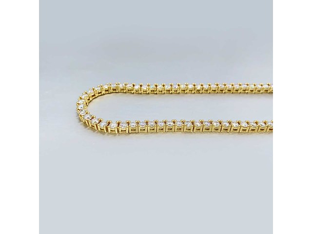 Geel tenniscollier met briljanten 12.50 carat totaal - afbeelding 5 van  9