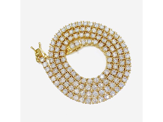 Geel tenniscollier met briljanten 12.50 carat totaal - afbeelding 6 van  9