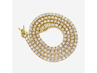 Geel tenniscollier met briljanten 12.50 carat totaal - afbeelding 6 van  9