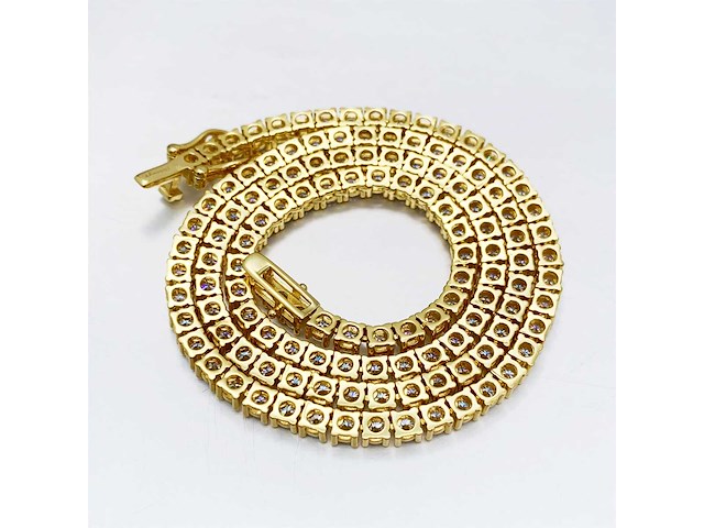 Geel tenniscollier met briljanten 12.50 carat totaal - afbeelding 7 van  9