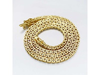 Geel tenniscollier met briljanten 12.50 carat totaal - afbeelding 7 van  9