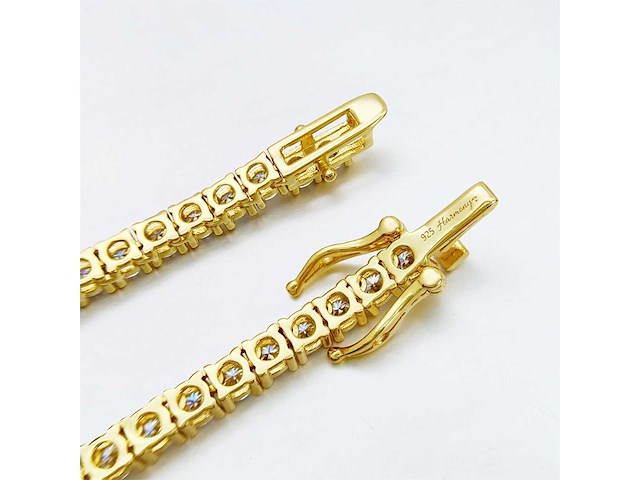 Geel tenniscollier met briljanten 12.50 carat totaal - afbeelding 8 van  9